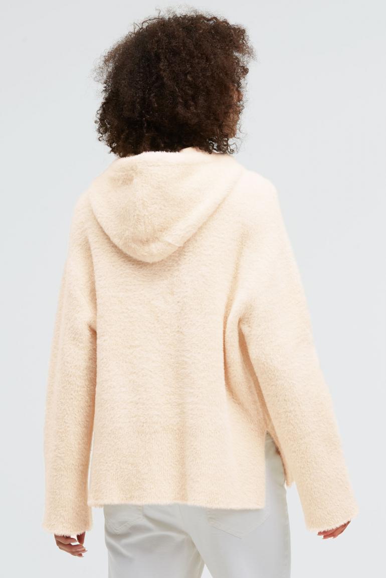 Brushed Kapuzenpullover KO:SY VON SENSES IN BUTTERCREAM MZ#00941 Mode-Zauber