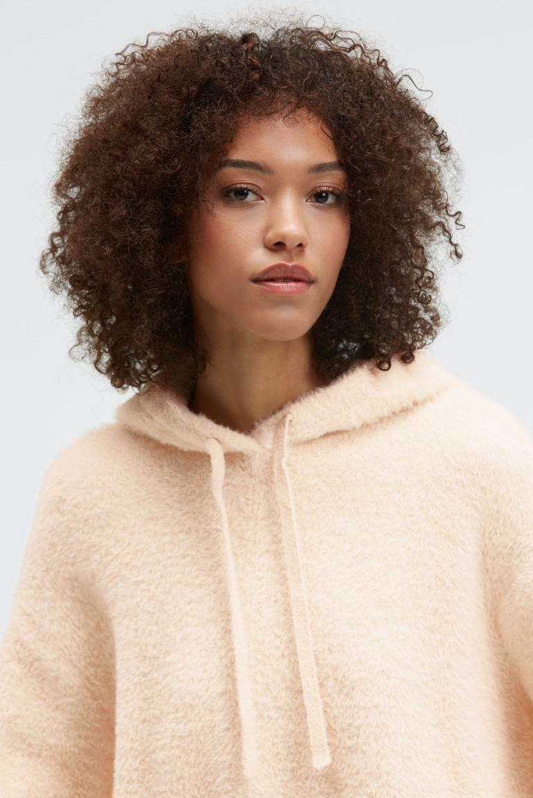 Brushed Kapuzenpullover KO:SY VON SENSES IN BUTTERCREAM MZ#00941 Mode-Zauber