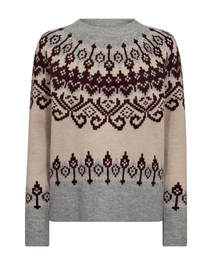 PULLOVER FQMERLA VON FREE/QUENT IN MOONBEAM MEL. DARK GREY MEL. MZ#00973 Mode-Zauber