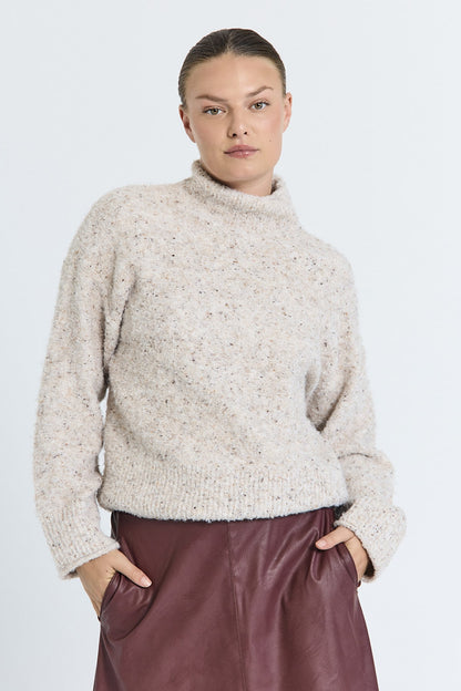PULLOVER FQGRSNEMES VON FREE/QUENT IN MOONBEAM MELANGE MZ#00977 Mode-Zauber