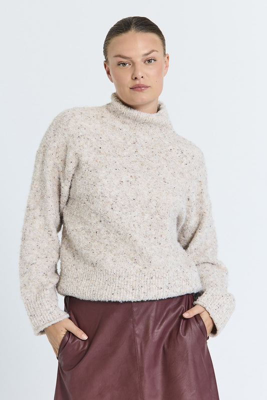 PULLOVER FQGRSNEMES VON FREE/QUENT IN MOONBEAM MELANGE MZ#00977 Mode-Zauber