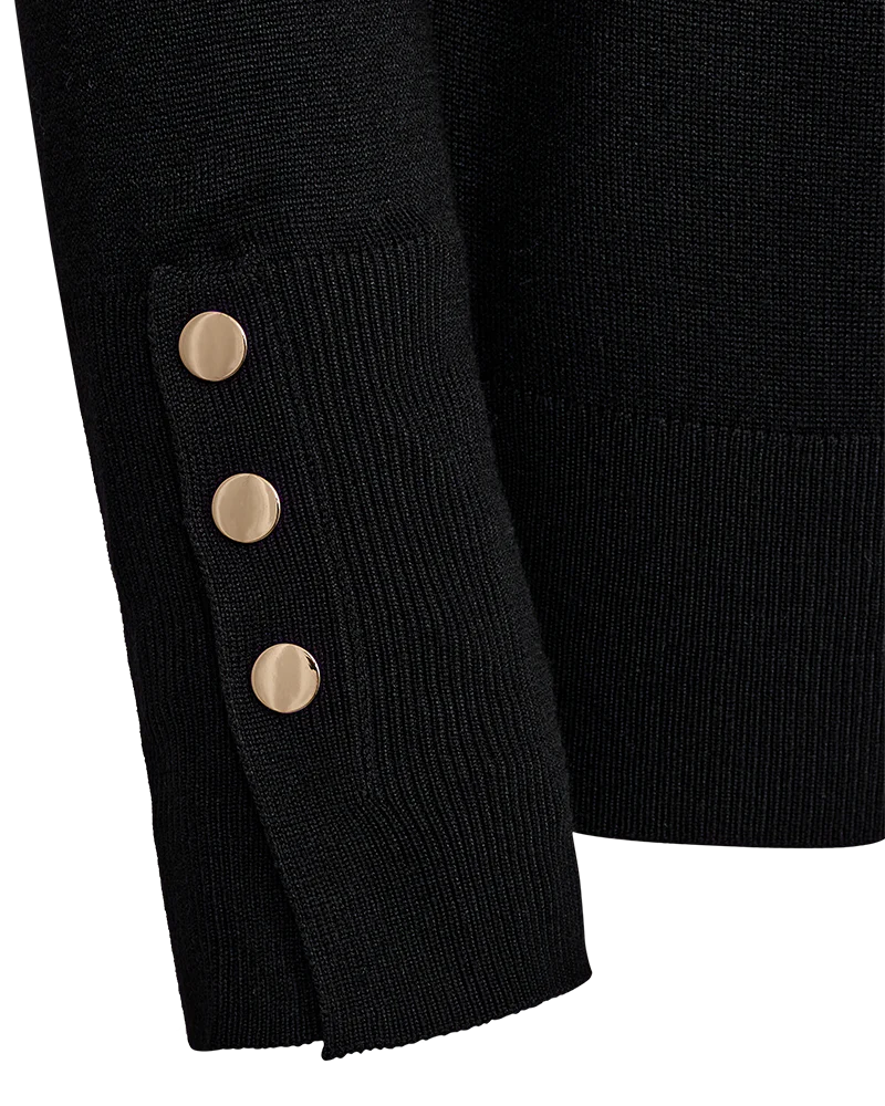 PULLOVER FQKATIE ROLLKRAGEN VON FREE/QUENT IN SCHWARZ MZ#00981 Mode-Zauber