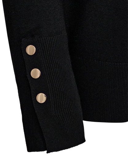 PULLOVER FQKATIE ROLLKRAGEN VON FREE/QUENT IN SCHWARZ MZ#00981 Mode-Zauber