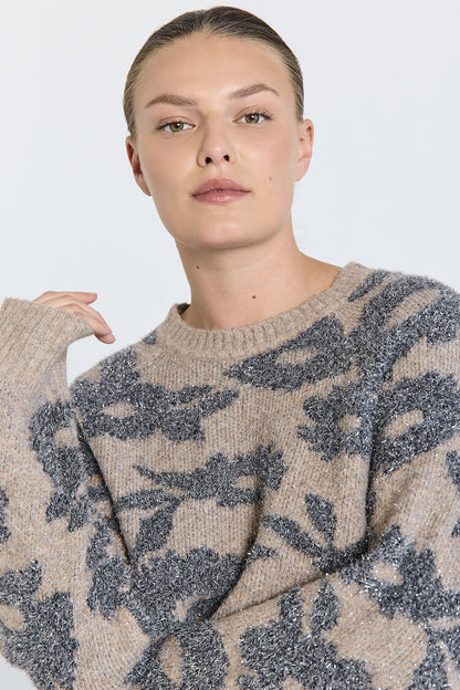 PULLOVER VON FREE/QUENT IN MOREL MEL. w. MED. GREY MEL. MZ#00987 Mode-Zauber