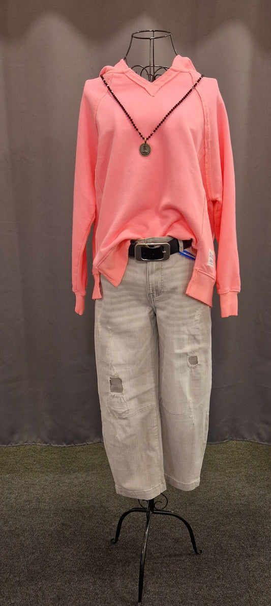 OVERSIZE HOODIE  VON THESHIRT PROJEKT IN NEONPINK MZ#00736 Mode-Zauber