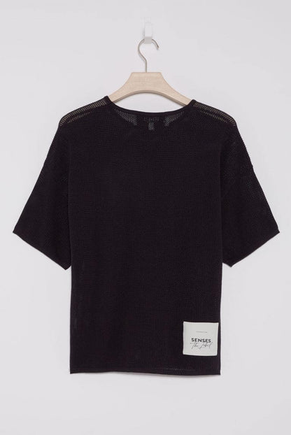 PULLOVER KA:YA MIT MESH-STRUKTUR VON SENSES IN NIGHT-NAVY MZ#00865 Mode-Zauber