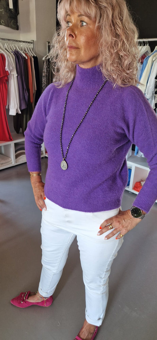 ROLLKRAGENPULLOVER FUER DAMEN FANATIC DEEP PURPLE MZ#00596 Mode-Zauber