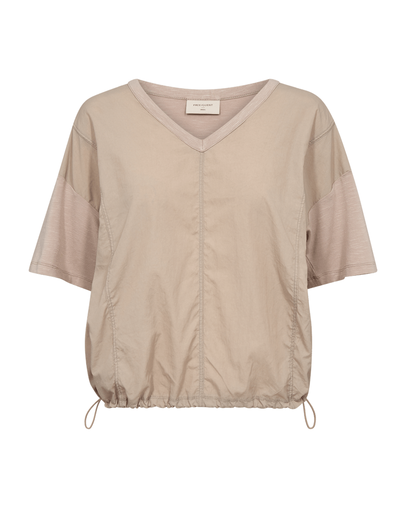 T-SHIRT FQIVORA VON FREE/OUENT IN TAUPE MZ#00677