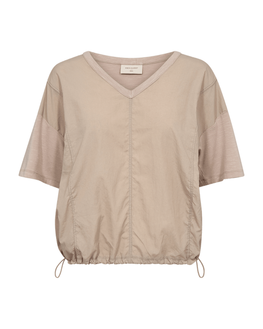 T-SHIRT FQIVORA VON FREE/OUENT IN TAUPE MZ#00677