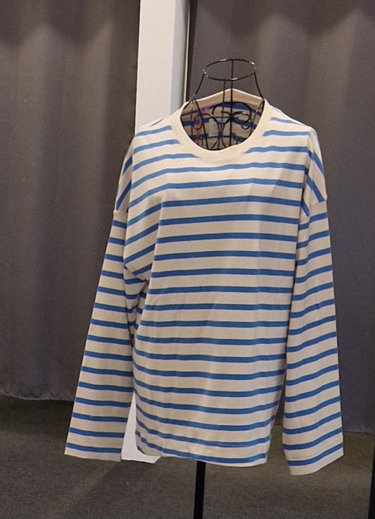 SHIRT RUNDHALS VON THESHIRT PROJEKT IN ECRU/BLUE MZ#01007 Mode-Zauber