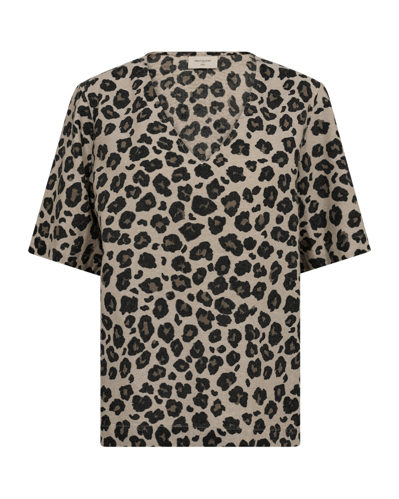 SHIRT LEO FQLAVISCO VON FREE/QUENT  SAND MELANGE M. SCHWARZ MZ#00799 Mode-Zauber