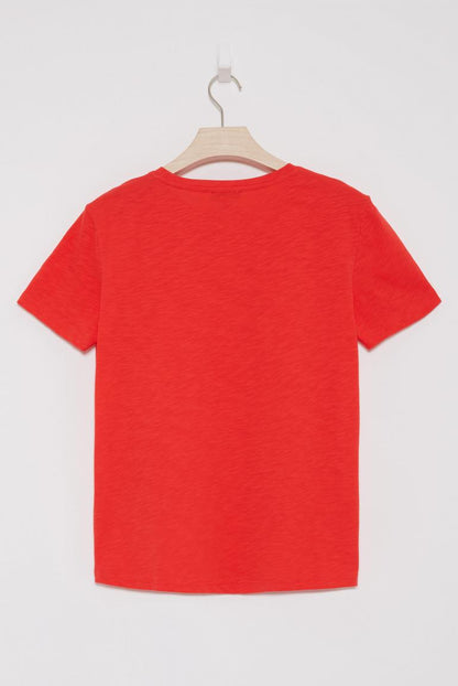 T-SHIRT TOS:CA MIT LOGO VON SENSES IN SPICY RED MZ#00848 Mode-Zauber