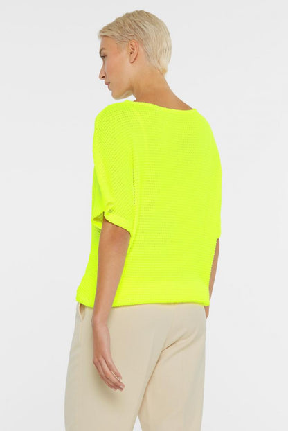 STRUKTURIERTES KURZARM-SHIRT KAR:LA VON SENSES IN NEW LIME MZ#00849 Mode-Zauber