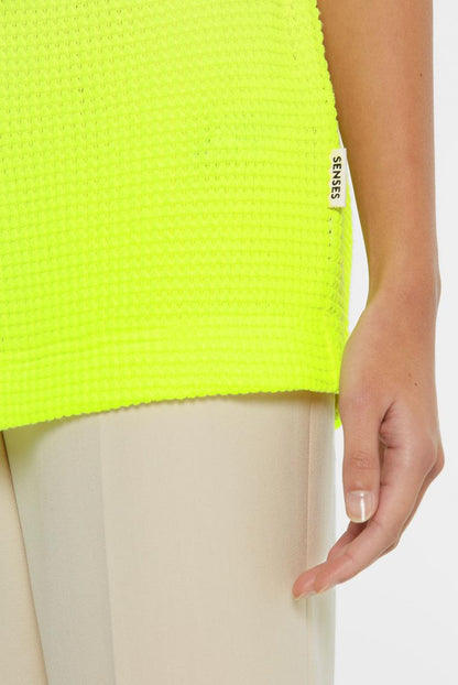 STRUKTURIERTES KURZARM-SHIRT KAR:LA VON SENSES IN NEW LIME MZ#00849 Mode-Zauber