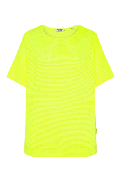 STRUKTURIERTES KURZARM-SHIRT KAR:LA VON SENSES IN NEW LIME MZ#00849 Mode-Zauber