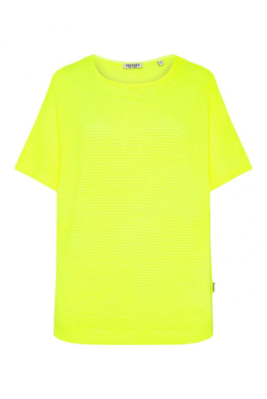 STRUKTURIERTES KURZARM-SHIRT KAR:LA VON SENSES IN NEW LIME MZ#00849 Mode-Zauber