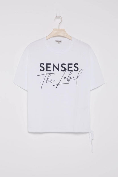T-SHIRT TOM:BE MIT TUNNELZUGSAUM VON SENSES IN OPTICWHITE MZ#00867 Mode-Zauber