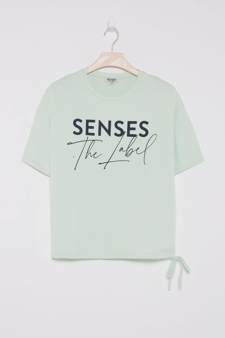 T-SHIRT TOM:BE MIT TUNNELZUGSAUM VON SENSES IN PASTEL-LIME MZ#00868 Mode-Zauber
