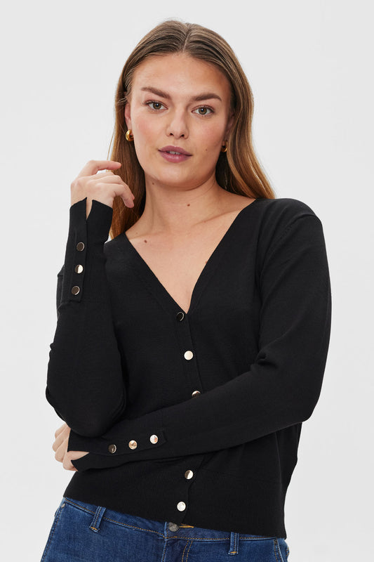 STRICKJACKE FQKATIE-CARDIGAN VON FREE/QUENT SCHWARZ MZ#00873 Mode-Zauber