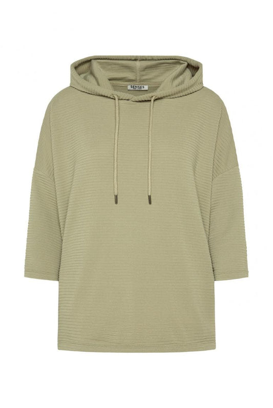 STRUKTURIERTES KAPUTZENSWEATSHIRT SO:LA VON SENSES MZ#00879 Mode-Zauber