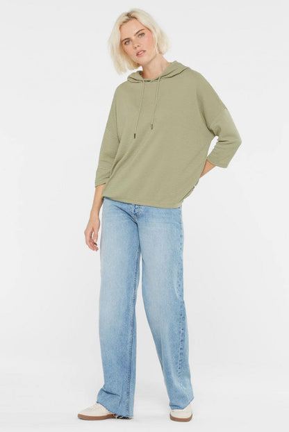 STRUKTURIERTES KAPUTZENSWEATSHIRT SO:LA VON SENSES MZ#00879 Mode-Zauber