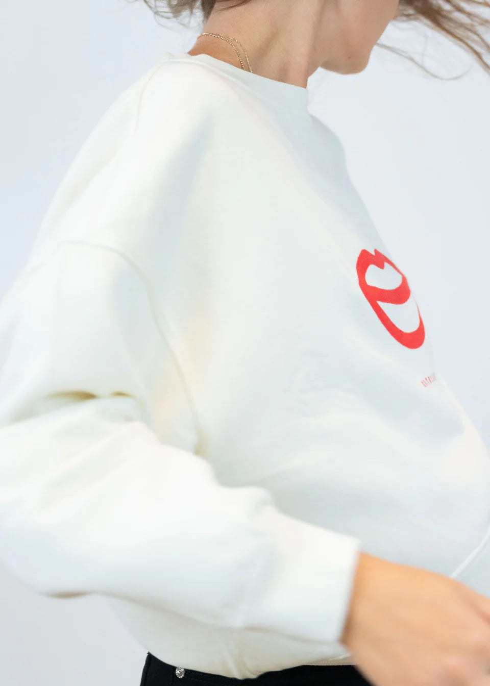 SWEATER BOBBI LIP VON OUTRYGHT IN WHITE DOVE MZ#00940 Mode-Zauber