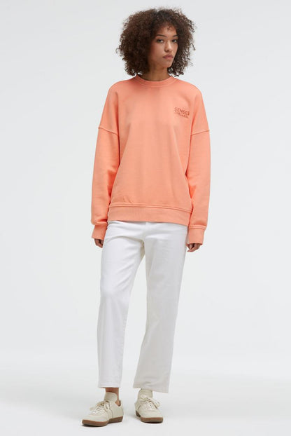 SWEATSHIRT STAR:LIGHT MIT GEWASCHENER OPTIK UND BACKPRINT VON SENSES IN PEACH NECTAR MZ#00951 Mode-Zauber