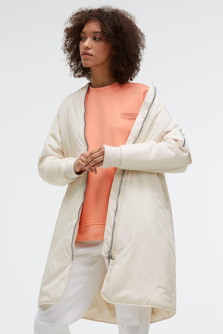 SWEATSHIRT STAR:LIGHT MIT GEWASCHENER OPTIK UND BACKPRINT VON SENSES IN PEACH NECTAR MZ#00951 Mode-Zauber