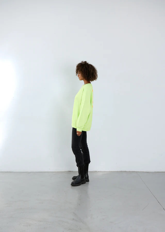 SWEATSHIRT MALOU SMILEY (UNISEX) VON OUTRYGHT IN NEON GRÜN MZ#00665