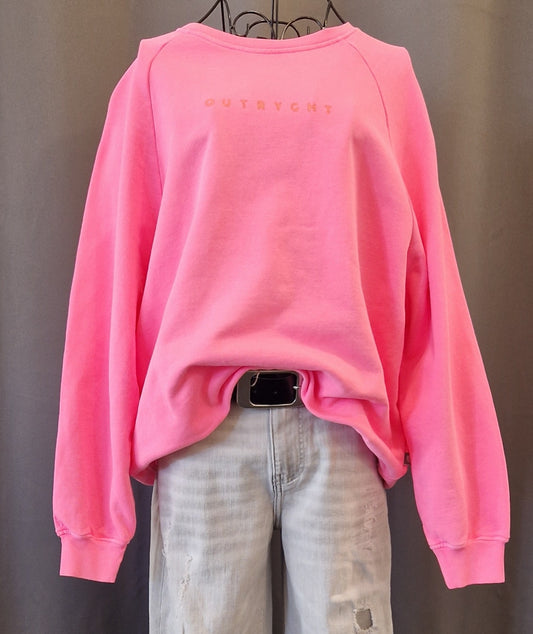 SWEATSHIRT MALOU SMILEY (UNISEX) VON OUTRYGHT IN NEON PINK MZ#00664 Mode-Zauber
