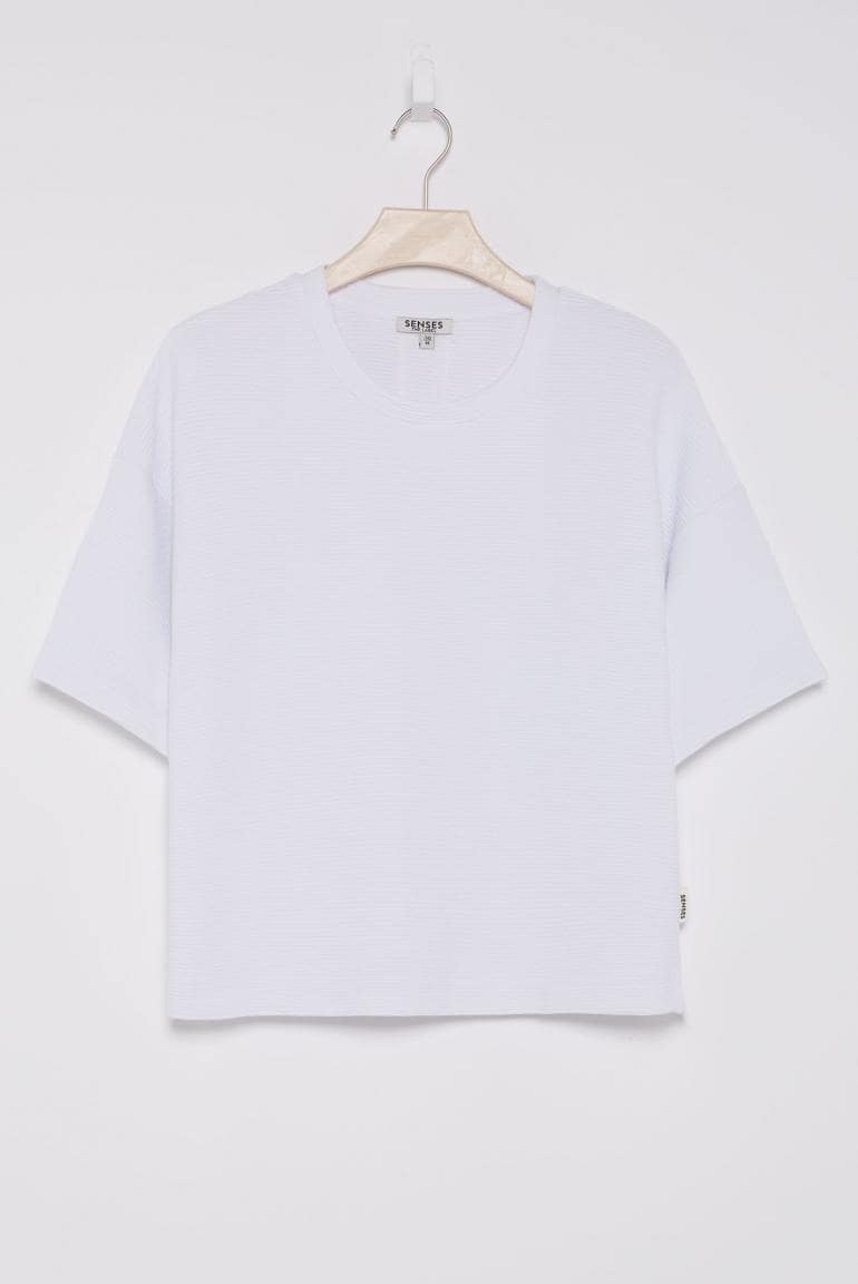 SWEATSHIRT STRUKTURIERT SO:Y VON SENSES IN OPTICWHITE MZ#00856 Mode-Zauber