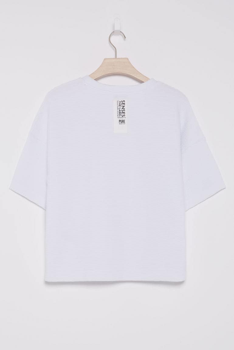 SWEATSHIRT STRUKTURIERT SO:Y VON SENSES IN OPTICWHITE MZ#00856 Mode-Zauber