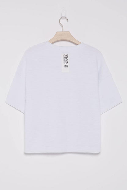 SWEATSHIRT STRUKTURIERT SO:Y VON SENSES IN OPTICWHITE MZ#00856 Mode-Zauber