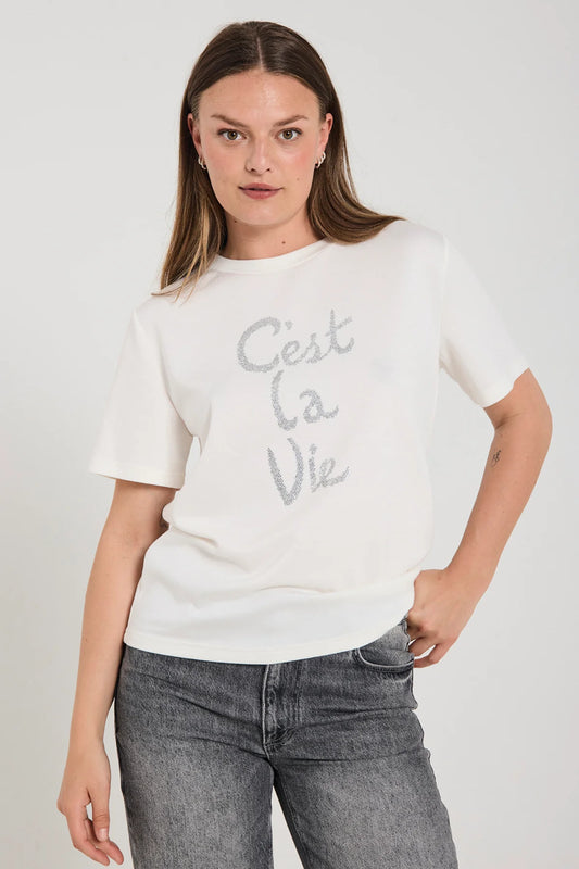 T-SHIRT MIT PRINT FQMALAK VON FREE/QUENT MZ#00922 Mode-Zauber