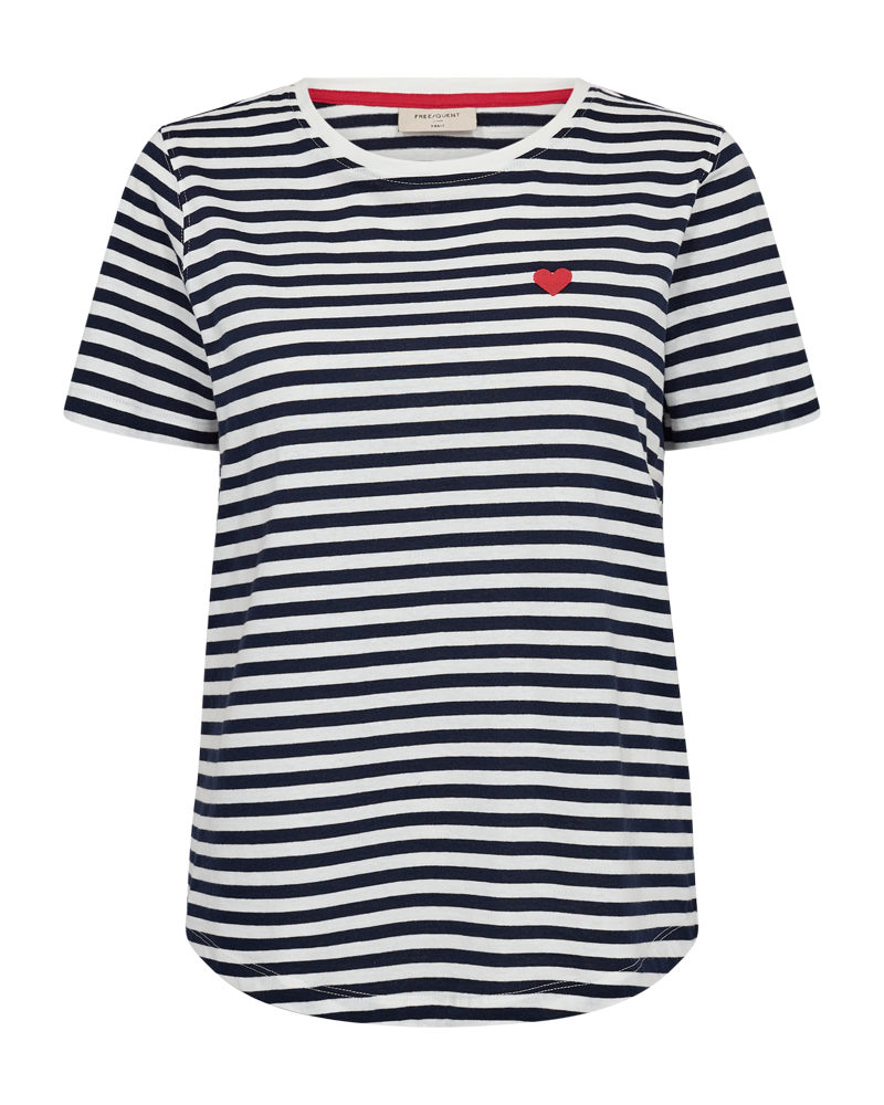 T-SHIRT FQMIAN VON FREE/OUENT IN STAR OFF-WHITE MIT MARINEBLAUEM BLAZER MZ#00671