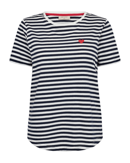 T-SHIRT FQMIAN VON FREE/OUENT IN STAR OFF-WHITE MIT MARINEBLAUEM BLAZER MZ#00671
