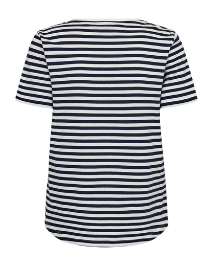 T-SHIRT FQMIAN VON FREE/OUENT IN STAR OFF-WHITE MIT MARINEBLAUEM BLAZER MZ#00671