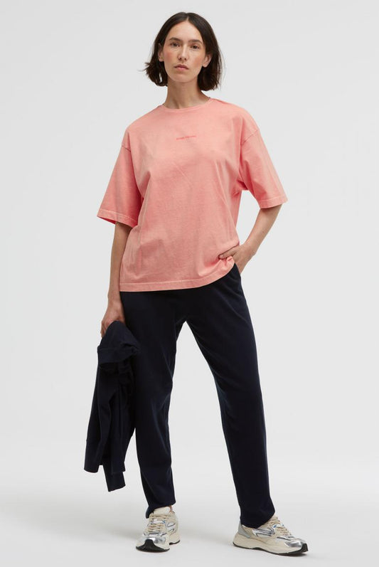 T-SHIRT TEC:LA OVERSIZED MIT GEWASCHENER OPTIK VON SENSES IN PEACH NECTAR MZ#00948 Mode-Zauber