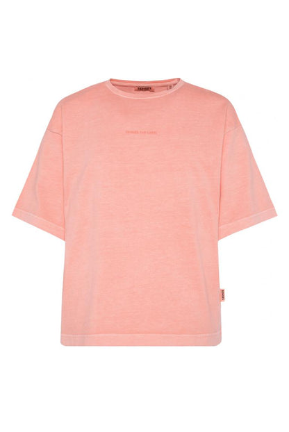 T-SHIRT TEC:LA OVERSIZED MIT GEWASCHENER OPTIK VON SENSES IN PEACH NECTAR MZ#00948 Mode-Zauber