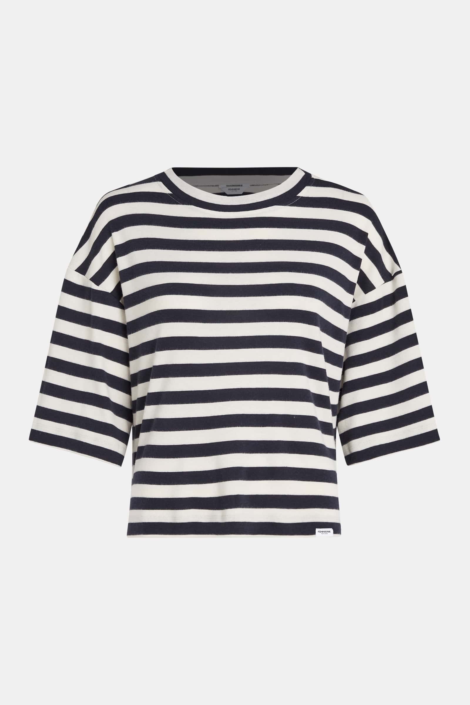 t-shirt damen W24T1096 ecru navy mz00577  mode-zauber