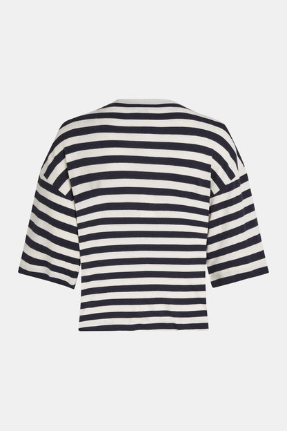 t-shirt damen W24T1096 ecru navy mz00577  mode-zauber