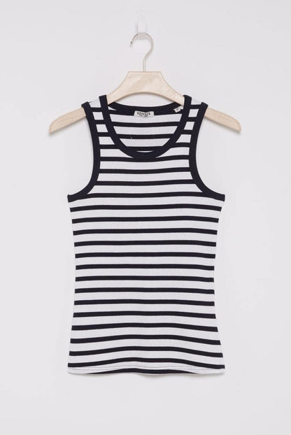 RIPPTOP GESTREIFT TRO:PEA VON SENSES IN NIGHT NAVY/OPTICWHITE MZ#00855 Mode-Zauber